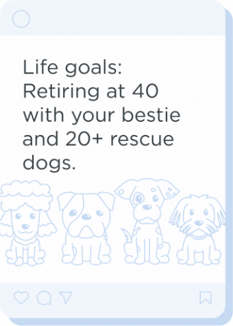 Life goals: Retiring at 40 with your bestie and 20plus rescue dogs